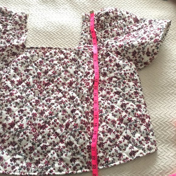 NWT Anthro red and white floral quilted blouse 2X - Picture 6 of 11